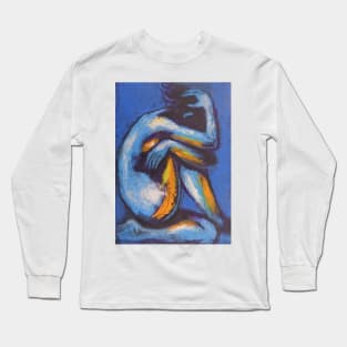 Blue Mood 3 - Female Nude Long Sleeve T-Shirt